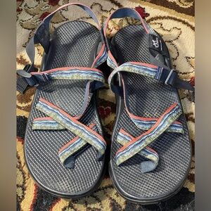 CHACO VIBRAM SANDALS MULTICOLOR FABRIC SANDALS LIKE NEW MADE IN USA MENS SIZE 13